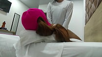 I ask the hotel employee to put on the mask to fuck her in bed after cleaning my room